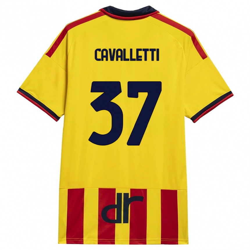 ילדים כדורגל Cristian Cavalletti #37 צהוב אדום ג'רזי ביתית 2026/27