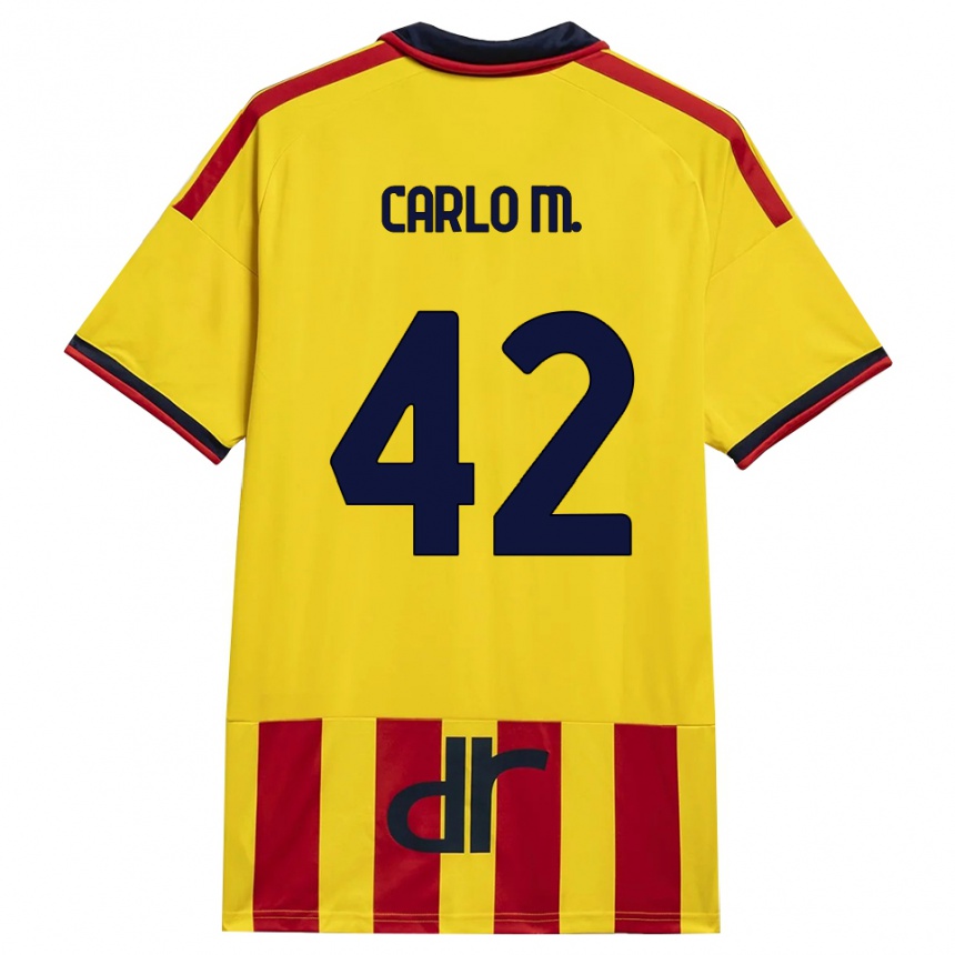 ילדים כדורגל Carlo Mariano #42 צהוב אדום ג'רזי ביתית 2026/27