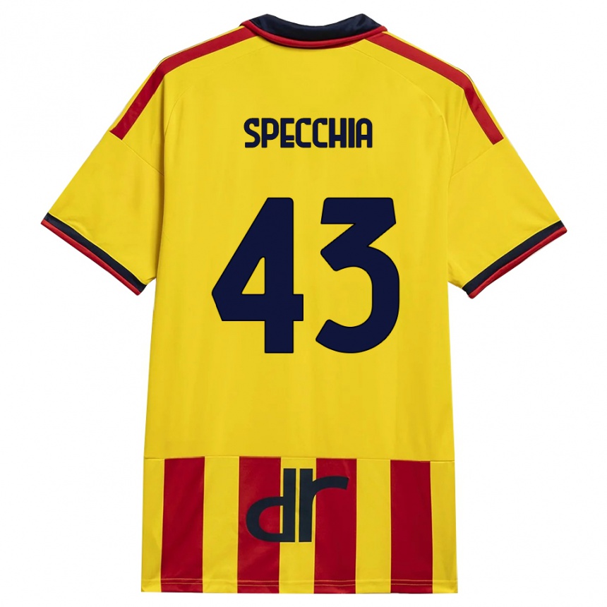 ילדים כדורגל Marco Specchia #43 צהוב אדום ג'רזי ביתית 2026/27