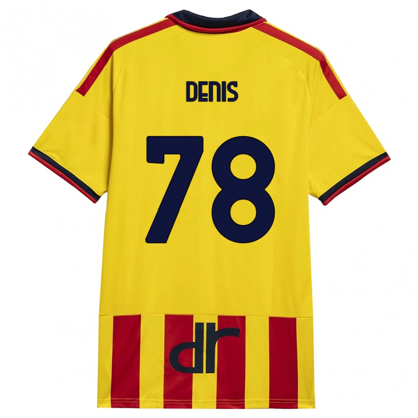 ילדים כדורגל Max Denis #78 צהוב אדום ג'רזי ביתית 2026/27