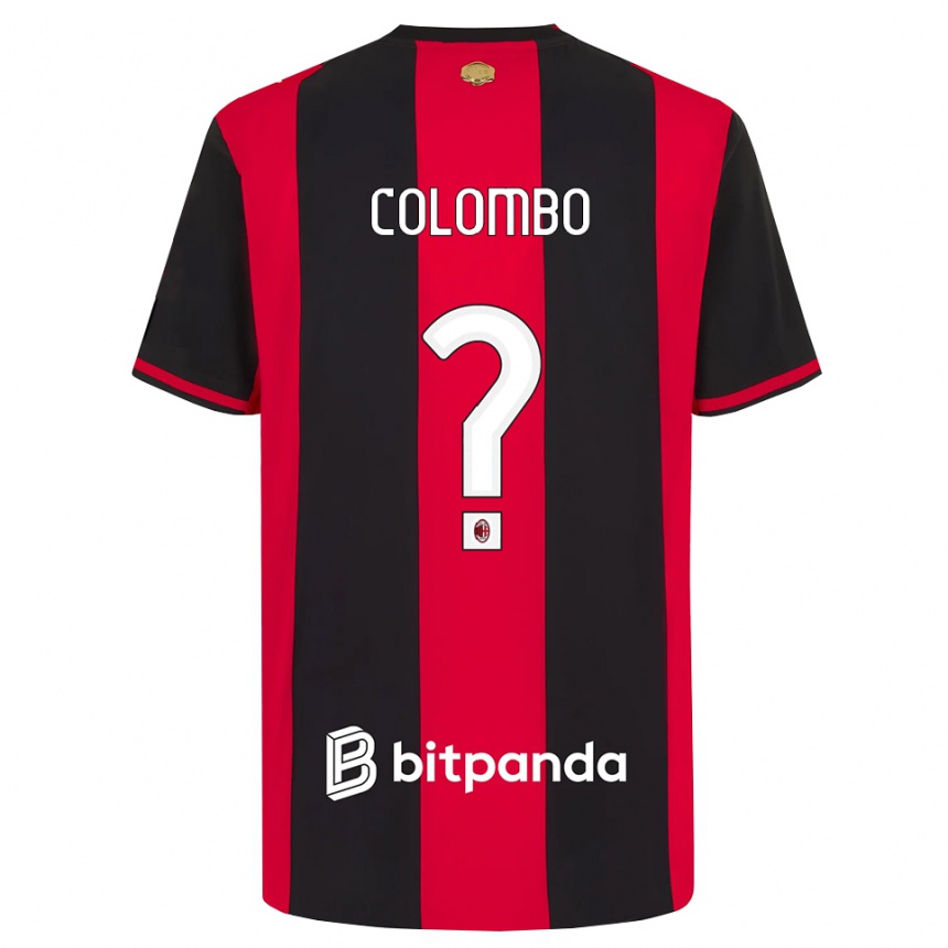 ילדים כדורגל Tommaso Colombo #0 אדום שחור לבן ג'רזי ביתית 2026/27