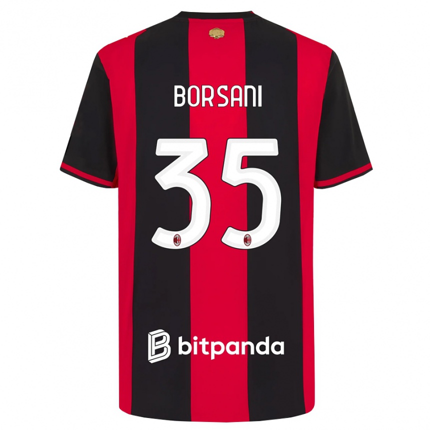 ילדים כדורגל Emanuele Borsani #35 אדום שחור לבן ג'רזי ביתית 2026/27