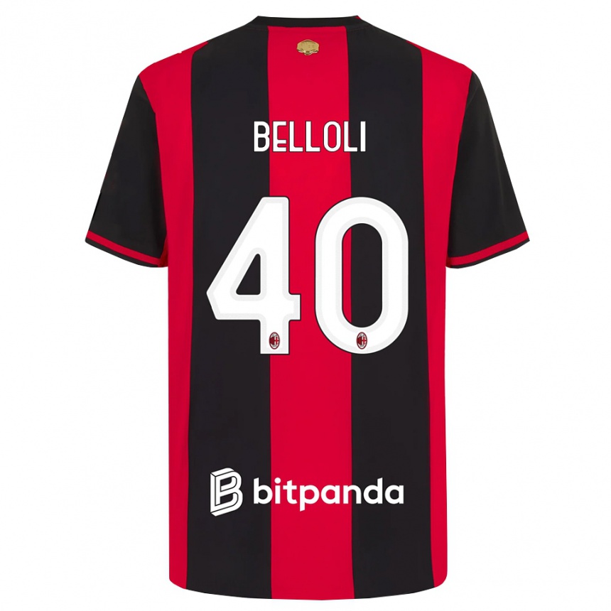 ילדים כדורגל Sofia Belloli #40 אדום שחור לבן ג'רזי ביתית 2026/27