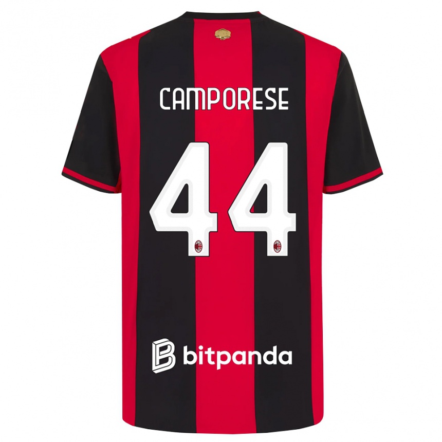 ילדים כדורגל מיקלה קמפורזה #44 אדום שחור לבן ג'רזי ביתית 2026/27