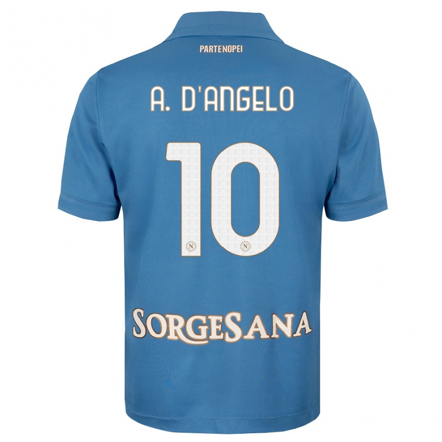ילדים כדורגל Adrian D'angelo #10 כחול ערפיח לבן ג'רזי ביתית 2026/27