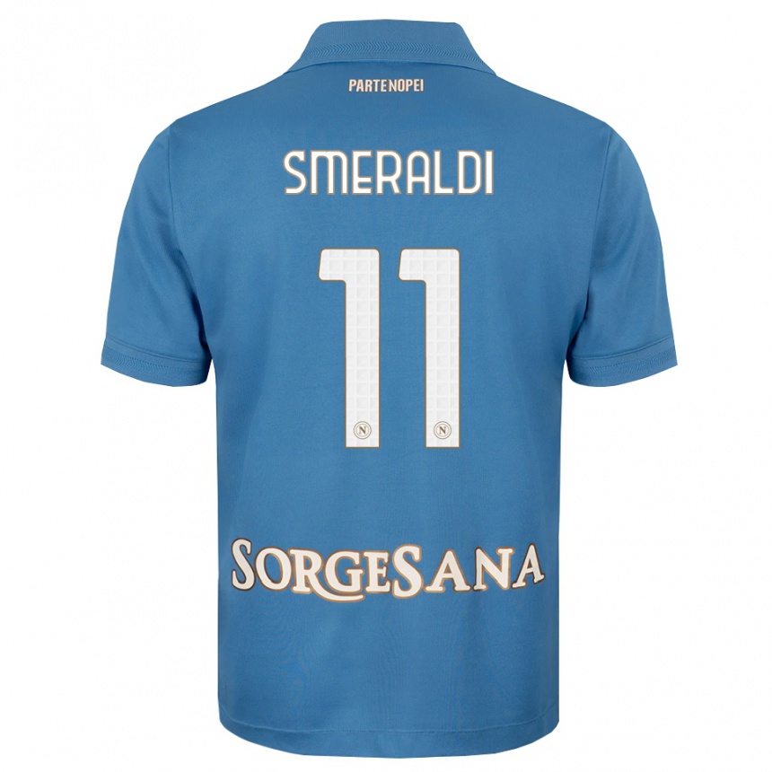 ילדים כדורגל Andrea Smeraldi #11 כחול ערפיח לבן ג'רזי ביתית 2026/27