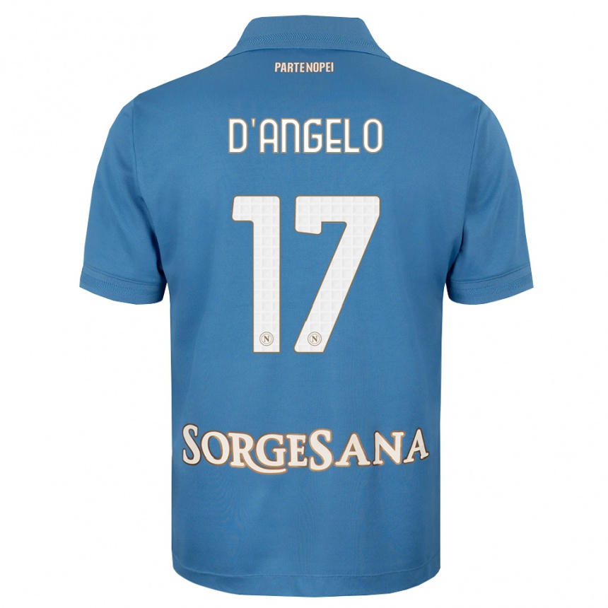 ילדים כדורגל Giuseppe D'angelo #17 כחול ערפיח לבן ג'רזי ביתית 2026/27