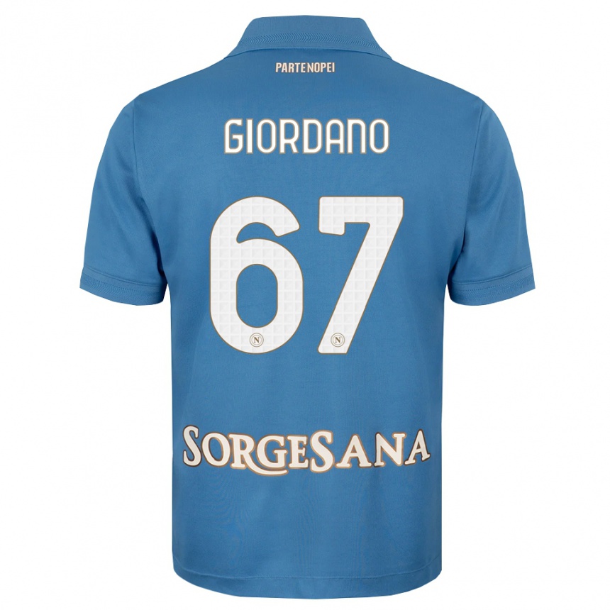 ילדים כדורגל Michela Giordano #67 כחול ערפיח לבן ג'רזי ביתית 2026/27