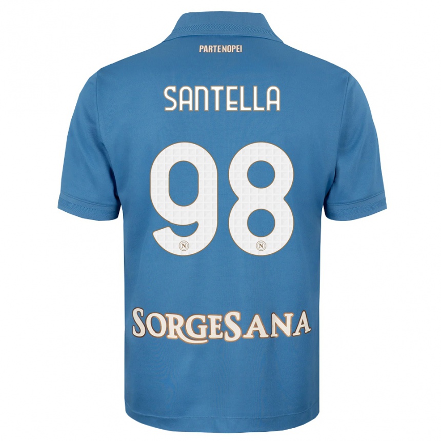 ילדים כדורגל Alessandro Santella #98 כחול ערפיח לבן ג'רזי ביתית 2026/27