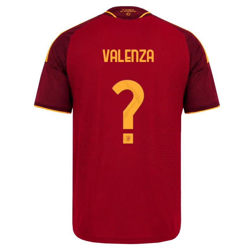 ילדים כדורגל Salvatore Valenza #0 אדום זהוב צהוב ג'רזי ביתית 2026/27