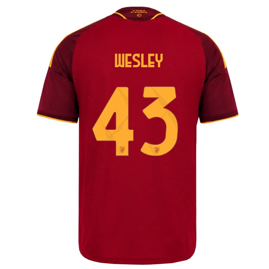 ילדים כדורגל Wesley #43 אדום זהוב צהוב ג'רזי ביתית 2026/27 ילדים כדורגל Wesley #43 אדום זהוב צהוב ג'רזי ביתית 2026/27