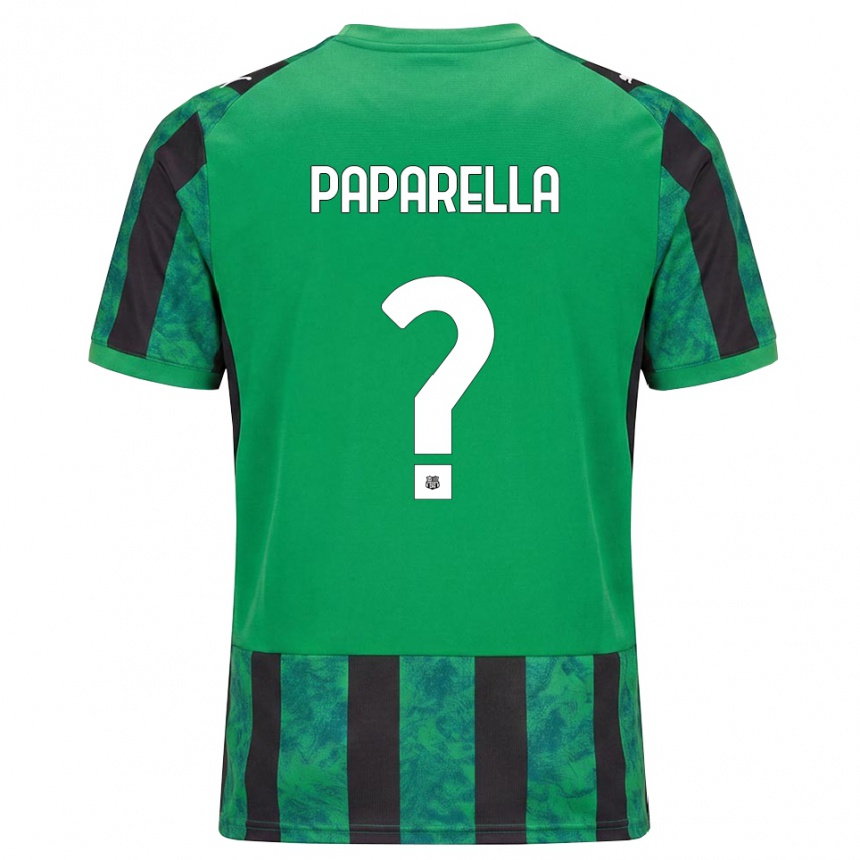 ילדים כדורגל Gioele Paparella #0 ירוק שחור לבן ג'רזי ביתית 2026/27