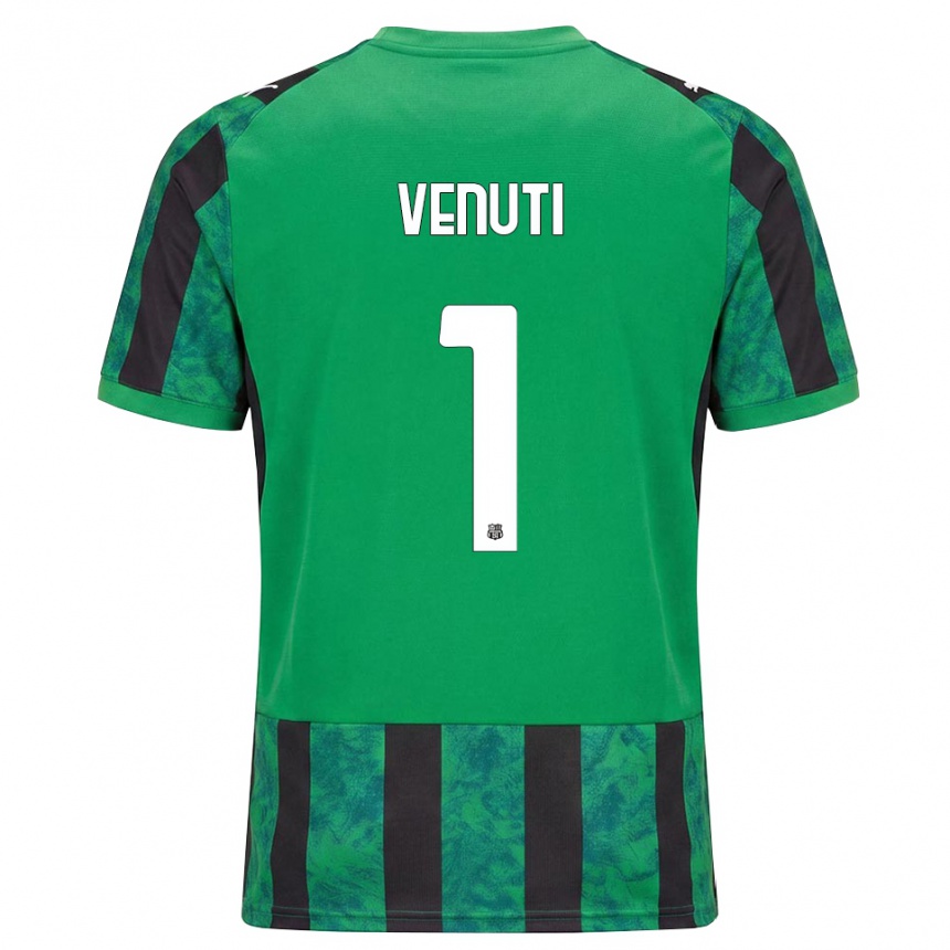 ילדים כדורגל Gioele Venuti #1 ירוק שחור לבן ג'רזי ביתית 2026/27