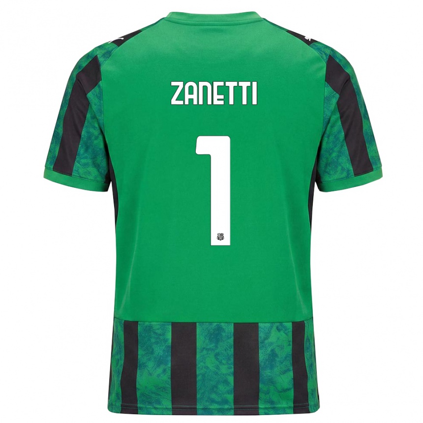 ילדים כדורגל Ercole Zanetti #1 ירוק שחור לבן ג'רזי ביתית 2026/27