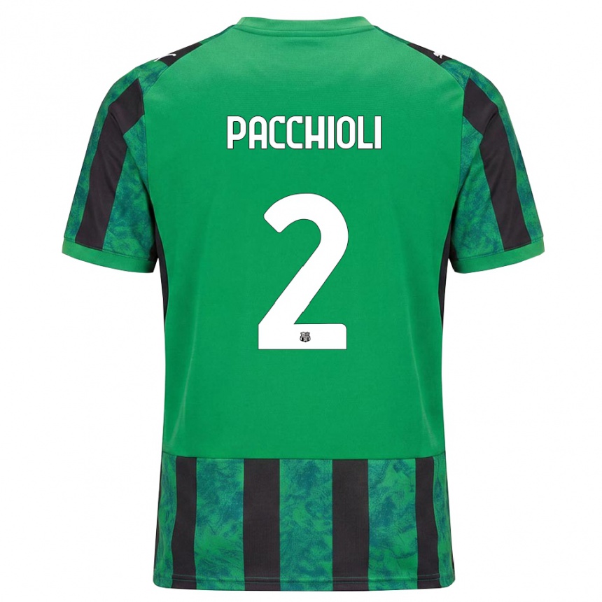 ילדים כדורגל Devis Pacchioli #2 ירוק שחור לבן ג'רזי ביתית 2026/27