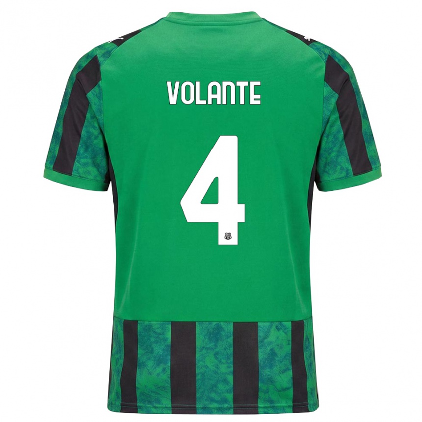 ילדים כדורגל Giulio Volante #4 ירוק שחור לבן ג'רזי ביתית 2026/27