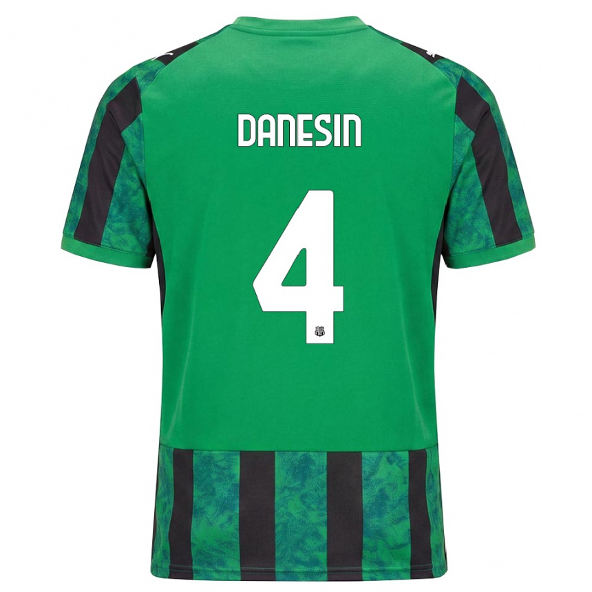 ילדים כדורגל Federico Danesin #4 ירוק שחור לבן ג'רזי ביתית 2026/27