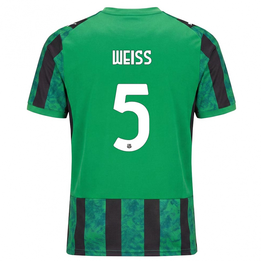 ילדים כדורגל David Weiss #5 ירוק שחור לבן ג'רזי ביתית 2026/27