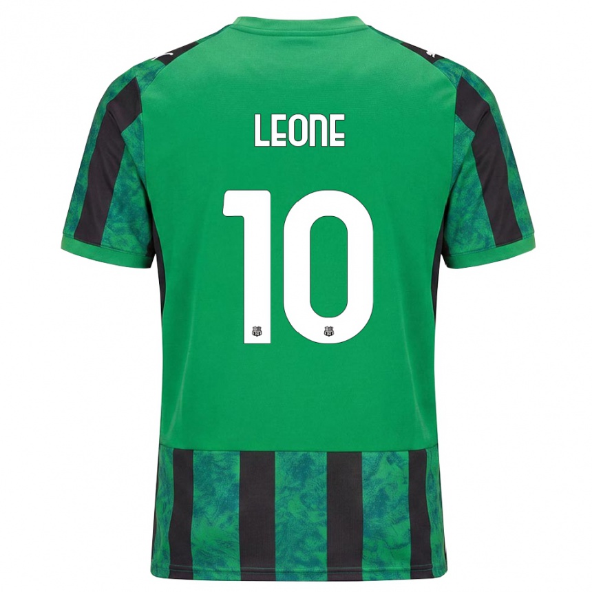 ילדים כדורגל Kevin Leone #10 ירוק שחור לבן ג'רזי ביתית 2026/27