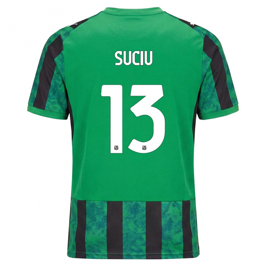 ילדים כדורגל Tudor Suciu #13 ירוק שחור לבן ג'רזי ביתית 2026/27
