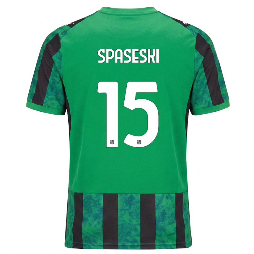 ילדים כדורגל Dejan Spaseski #15 ירוק שחור לבן ג'רזי ביתית 2026/27