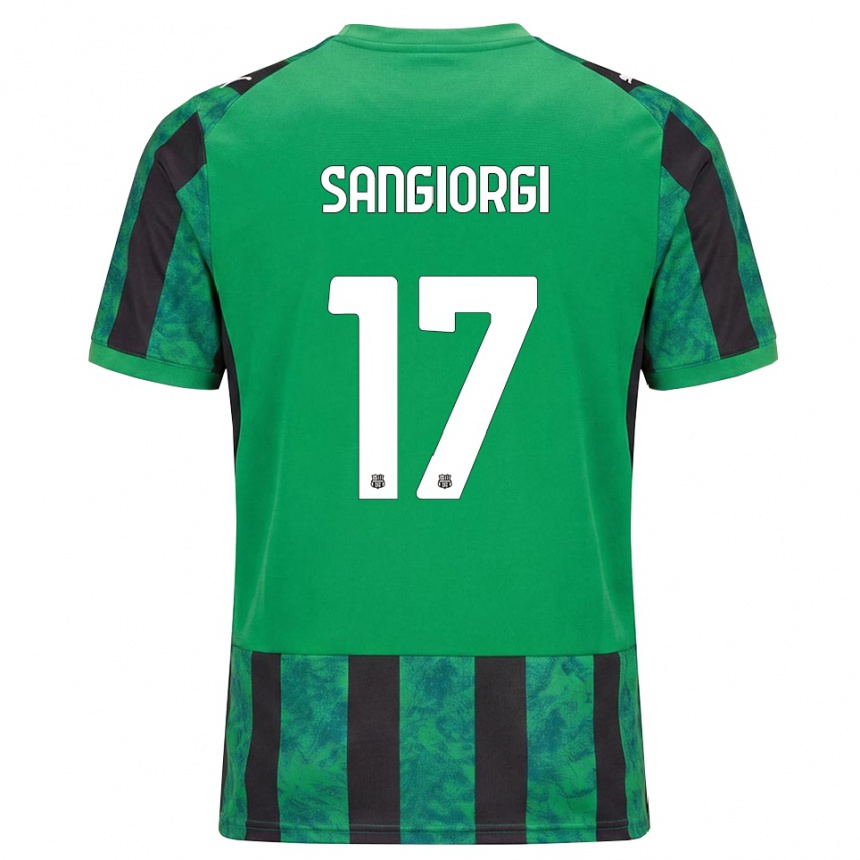 ילדים כדורגל Federico Sangiorgi #17 ירוק שחור לבן ג'רזי ביתית 2026/27