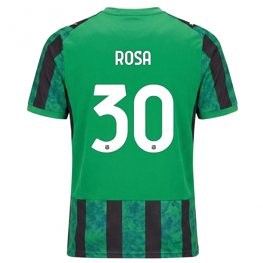 ילדים כדורגל Enrico Rosa #30 ירוק שחור לבן ג'רזי ביתית 2026/27