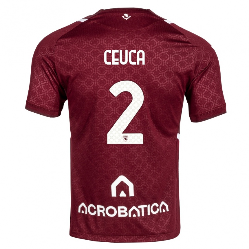 ילדים כדורגל Matei Ceuca #2 בורדו לבן ג'רזי ביתית 2026/27 ילדים כדורגל Matei Ceuca #2 בורדו לבן ג'רזי ביתית 2026/27