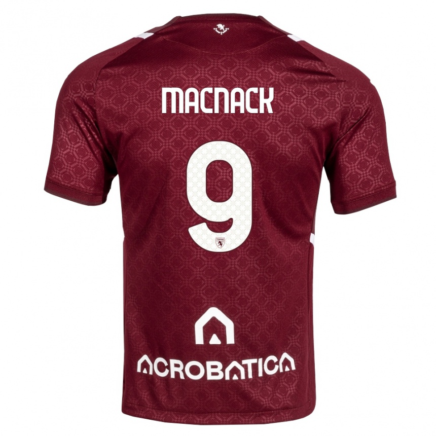 ילדים כדורגל Flynn Macnack #9 בורדו לבן ג'רזי ביתית 2026/27
