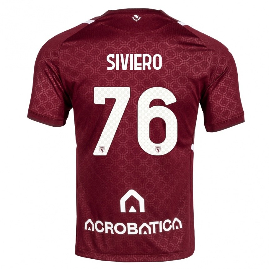 ילדים כדורגל Lapo Siviero #76 בורדו לבן ג'רזי ביתית 2026/27