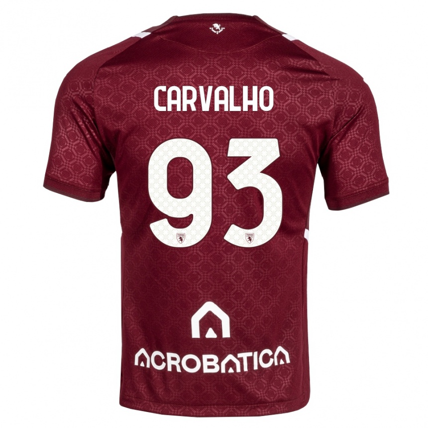 ילדים כדורגל Lorenzo Carvalho #93 בורדו לבן ג'רזי ביתית 2026/27