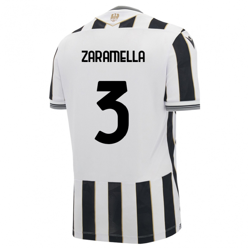 ילדים כדורגל Pietro Zaramella #3 שחור לבן ורוד ג'רזי ביתית 2026/27