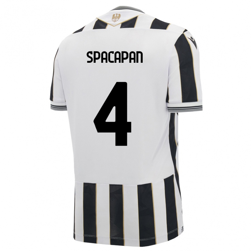 ילדים כדורגל Luka Spacapan #4 שחור לבן ורוד ג'רזי ביתית 2026/27