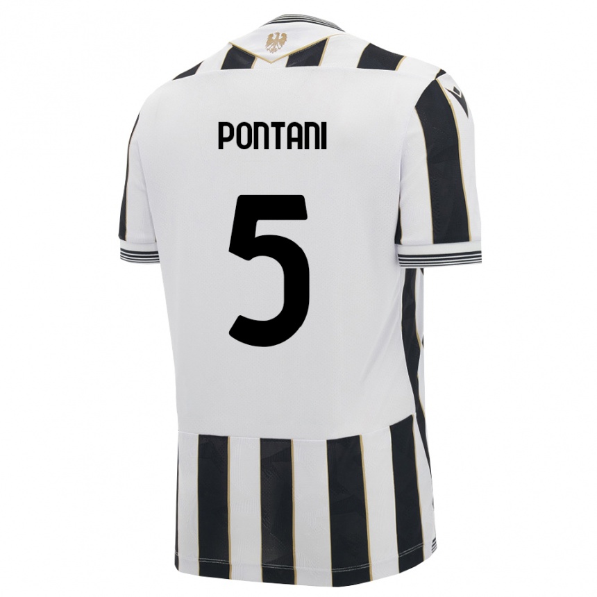 ילדים כדורגל Leonardo Pontani #5 שחור לבן ורוד ג'רזי ביתית 2026/27 ילדים כדורגל Leonardo Pontani #5 שחור לבן ורוד ג'רזי ביתית 2026/27