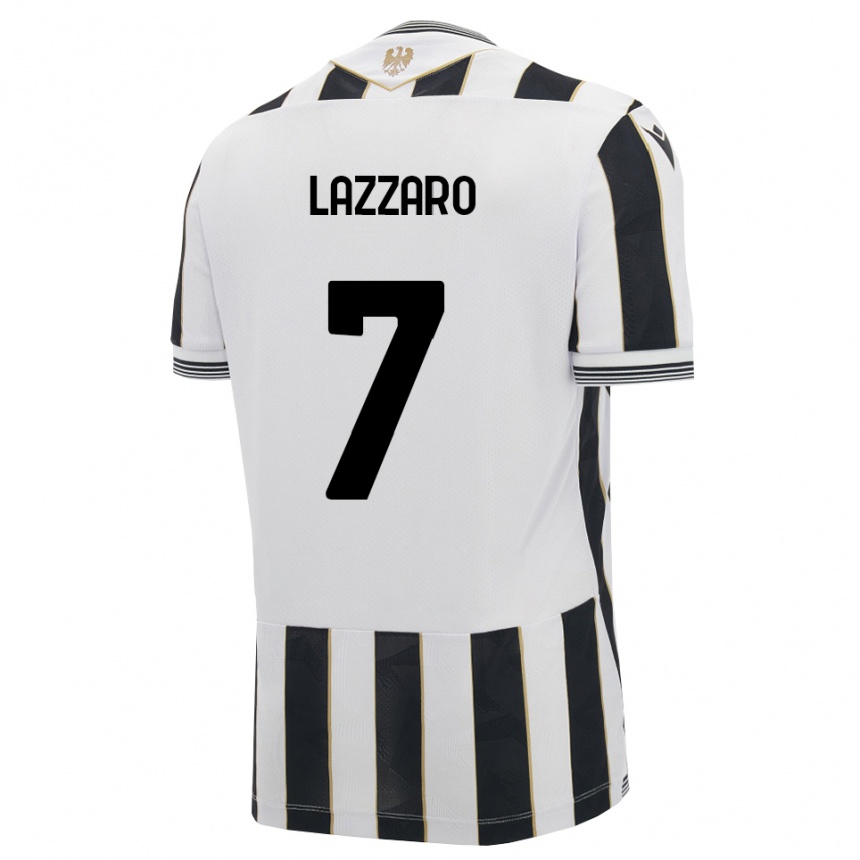 ילדים כדורגל Davide Lazzaro #7 שחור לבן ורוד ג'רזי ביתית 2026/27