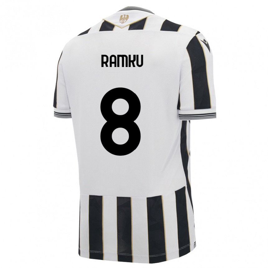 ילדים כדורגל Alex Ramku #8 שחור לבן ורוד ג'רזי ביתית 2026/27