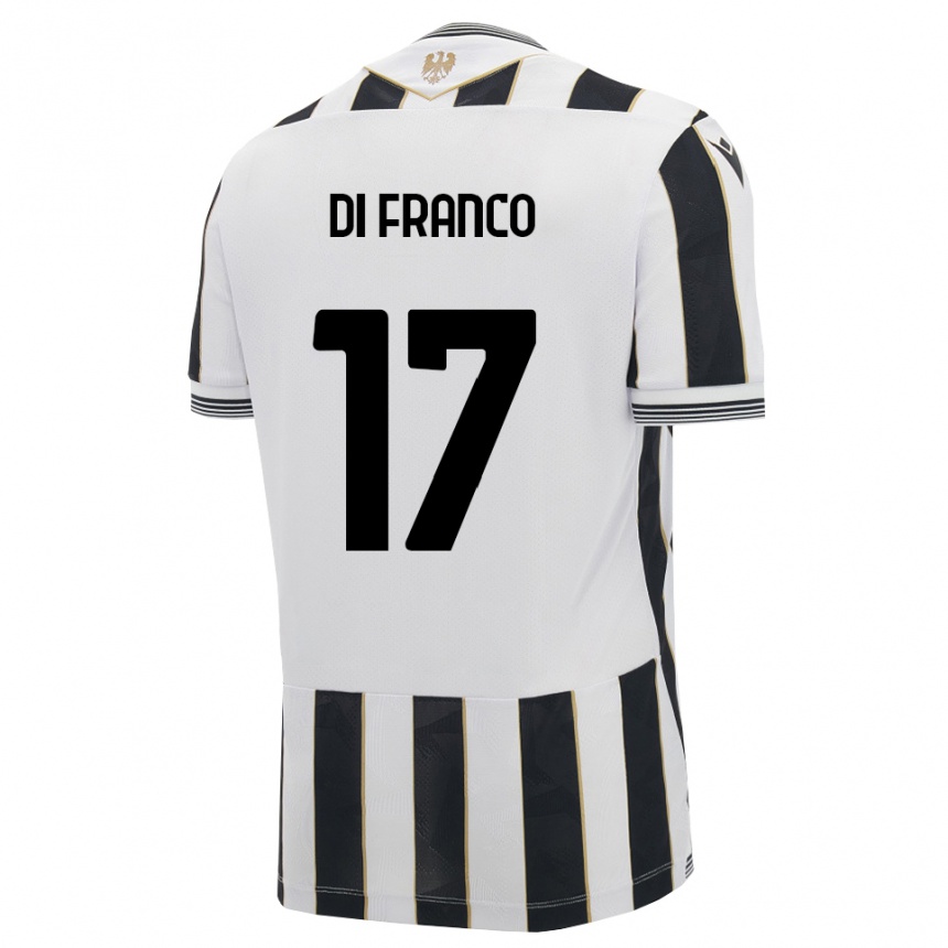 ילדים כדורגל Giovanni Di Franco #17 שחור לבן ורוד ג'רזי ביתית 2026/27