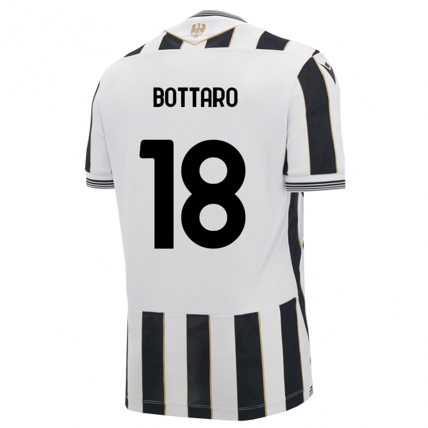 ילדים כדורגל Leonardo Bottaro #18 שחור לבן ורוד ג'רזי ביתית 2026/27