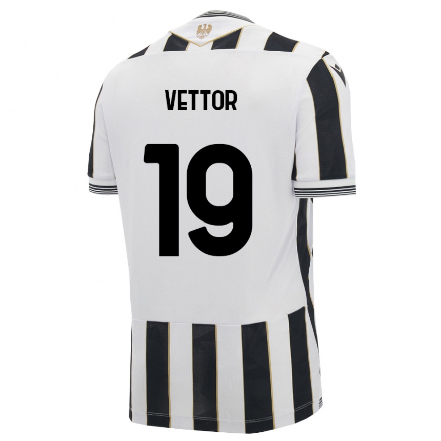 ילדים כדורגל Marco Vettor #19 שחור לבן ורוד ג'רזי ביתית 2026/27