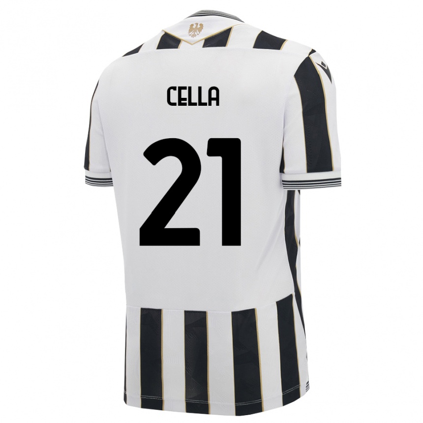 ילדים כדורגל Leonardo Cella #21 שחור לבן ורוד ג'רזי ביתית 2026/27