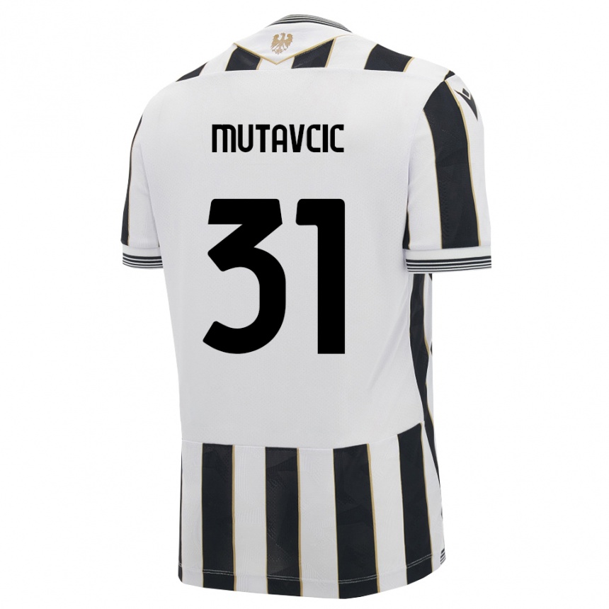 ילדים כדורגל Jan Mutavcic #31 שחור לבן ורוד ג'רזי ביתית 2026/27