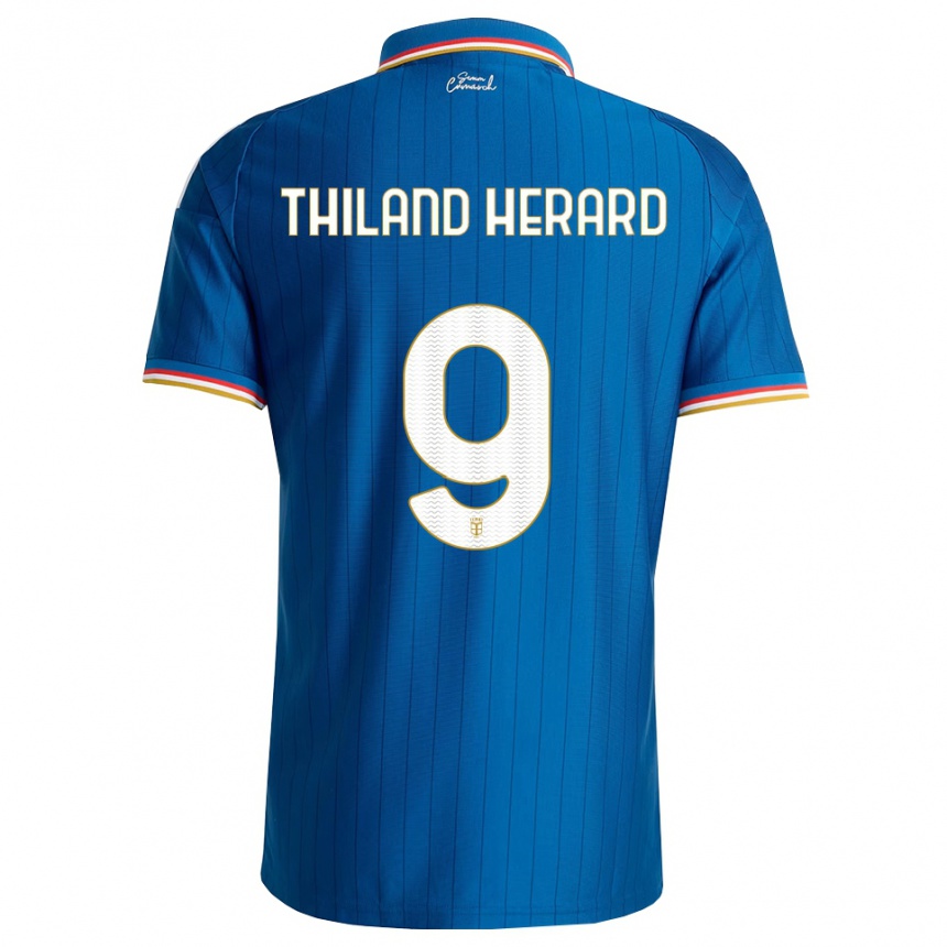 ילדים כדורגל Robin Thiland Herard #9 כחול לבן אדום ג'רזי ביתית 2026/27 ילדים כדורגל Robin Thiland Herard #9 כחול לבן אדום ג'רזי ביתית 2026/27