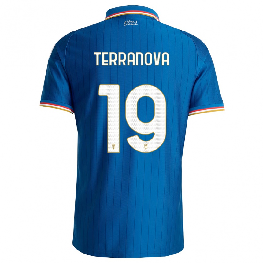 ילדים כדורגל Mattia Terranova #19 כחול לבן אדום ג'רזי ביתית 2026/27 ילדים כדורגל Mattia Terranova #19 כחול לבן אדום ג'רזי ביתית 2026/27