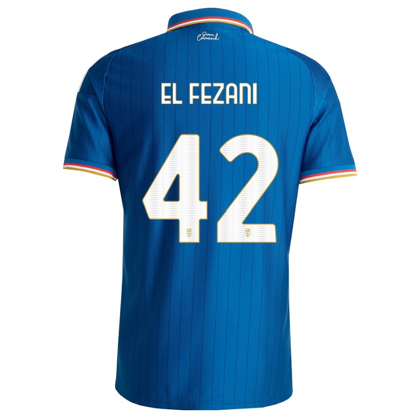ילדים כדורגל Mohamed El Fezani #42 כחול לבן אדום ג'רזי ביתית 2026/27