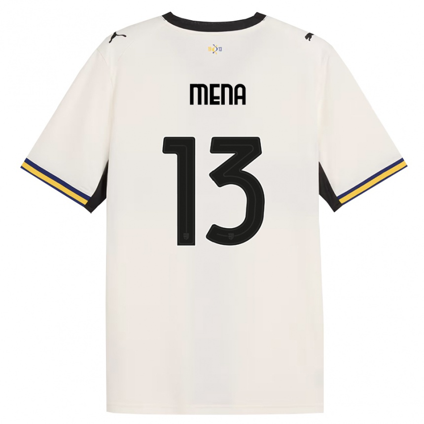 ילדים כדורגל Marlon Mena #13 לבן מבריק שחור צהוב ג'רזי ביתית 2026/27