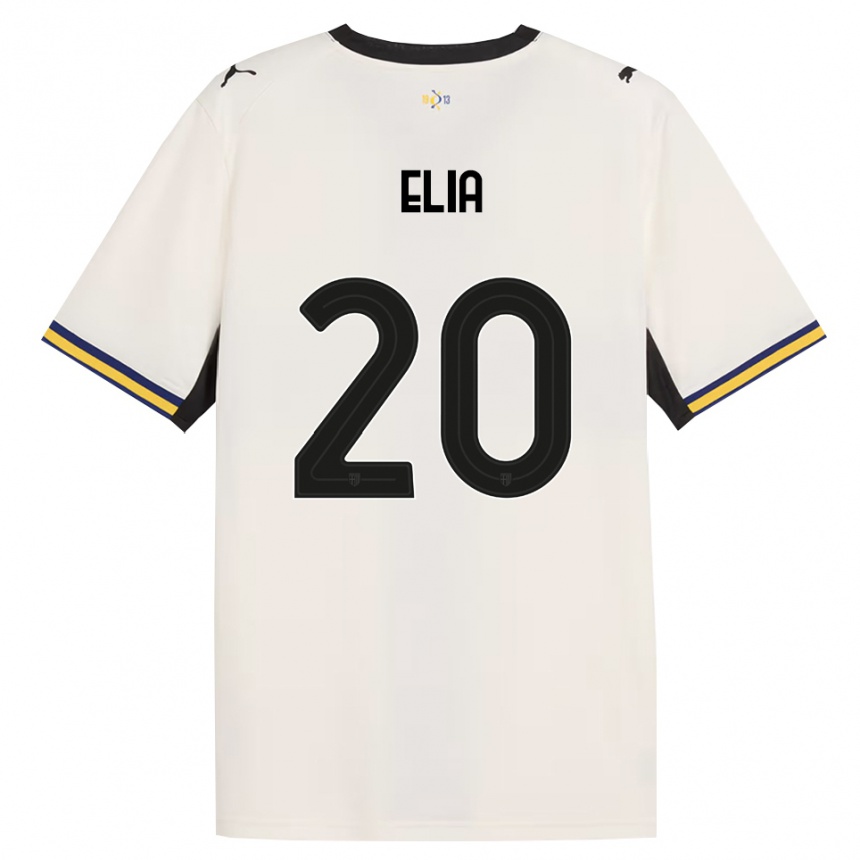 ילדים כדורגל Alessandro Elia #20 לבן מבריק שחור צהוב ג'רזי ביתית 2026/27 ילדים כדורגל Alessandro Elia #20 לבן מבריק שחור צהוב ג'רזי ביתית 2026/27
