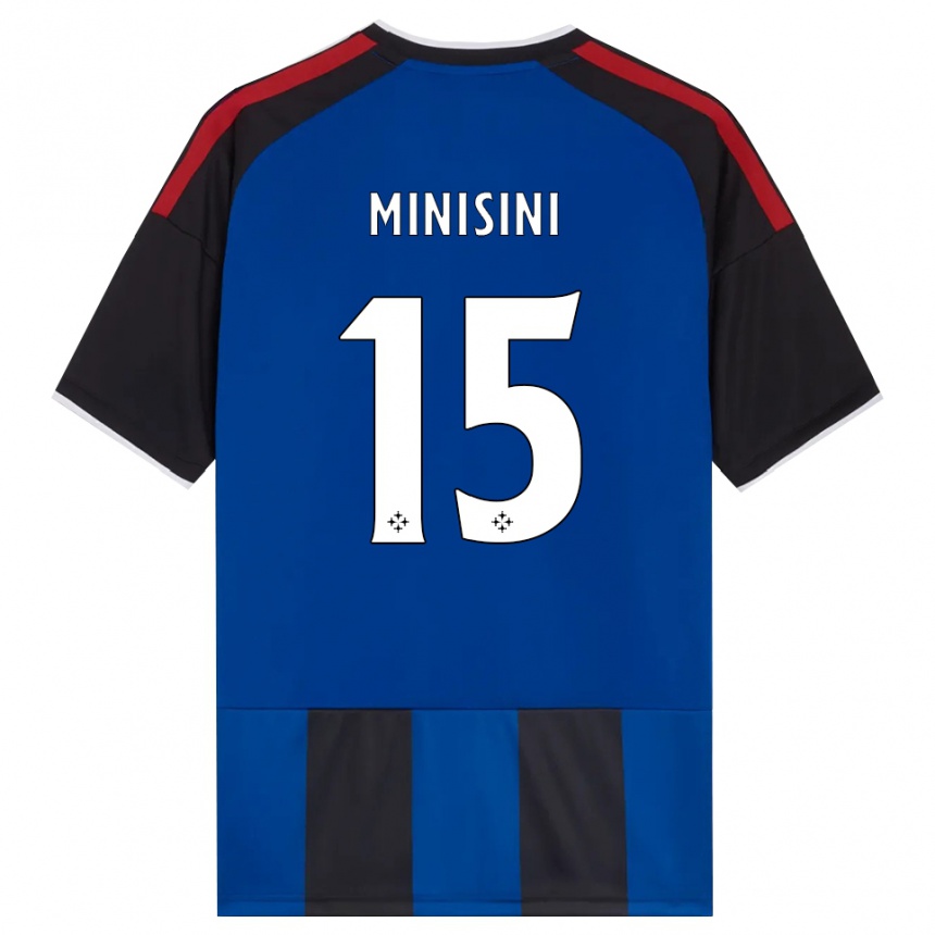 ילדים כדורגל Niccolò Minisini #15 כחול שחור אדום לבן ג'רזי ביתית 2026/27