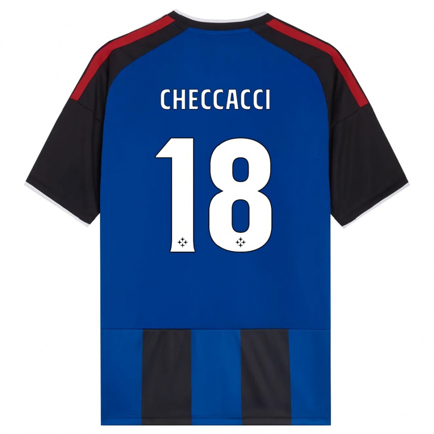 ילדים כדורגל Filippo Checcacci #18 כחול שחור אדום לבן ג'רזי ביתית 2026/27