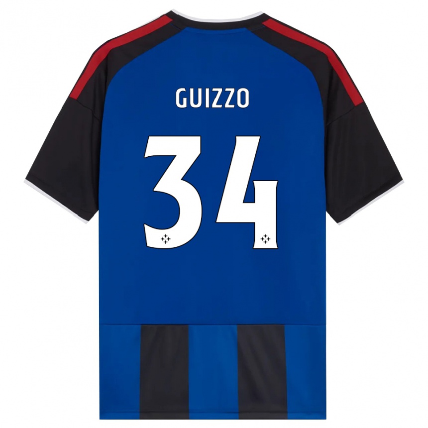 ילדים כדורגל Tommaso Guizzo #34 כחול שחור אדום לבן ג'רזי ביתית 2026/27