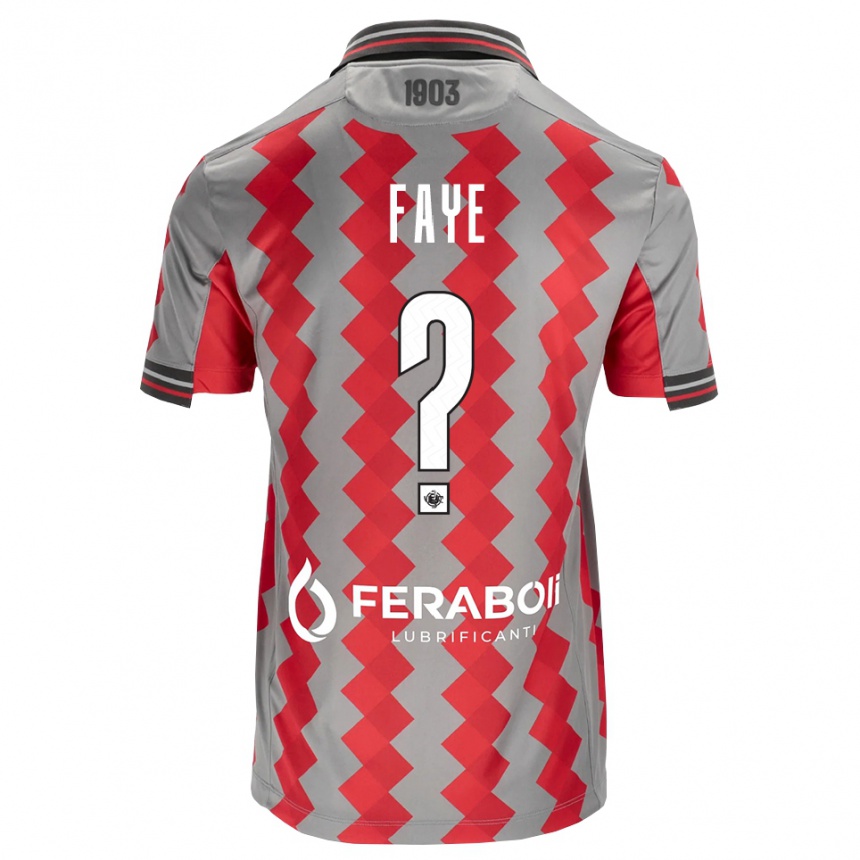 ילדים כדורגל Nouroudine Faye #0 אפור אדום לבן ג'רזי ביתית 2026/27